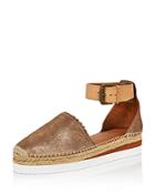 See By Chloe Women's Leather Platform Espadrille Ankle Strap Flats - 100% Exclusive