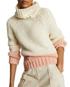 Reiss Hettie Color Block Chunky Roll Neck Sweater