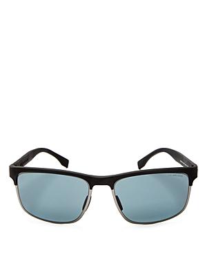 Hugo Boss Men's Carbon Polarized Rectangle Sunglasses, 58mm