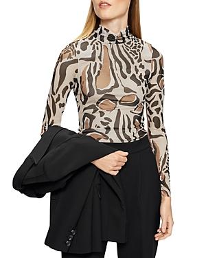 Ted Baker Animal Print Mesh Top