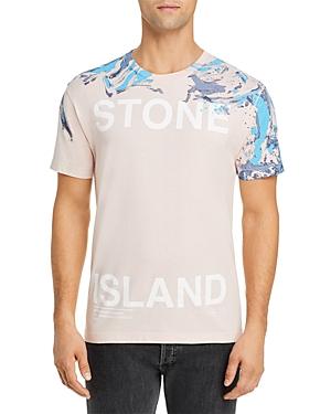 Stone Island Paint Splattered Logo Graphic Tee