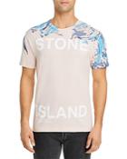 Stone Island Paint Splattered Logo Graphic Tee