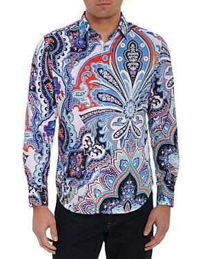 Robert Graham Devils Treasure Cotton Blend Paisley Print Classic Fit Button Down Shirt