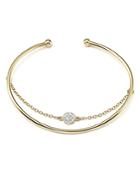 Diamond Pave Disc Bangle Bracelet With Chain In 14k Yellow Gold, .09 Ct. T.w. - 100% Exclusive