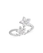 Malka Fluorescent Diamond Flower Bypass Ring In 14k White Gold, 0.93 Ct. T.w. - 100% Exclusive
