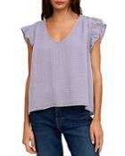 Velvet By Graham & Spencer Breanna Flutter Sleeve Top