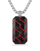 David Yurman Forged Carbon Tag With Red Resin