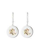 Lauren Ralph Lauren Logo Drop Earrings In Two Tone Sterling Silver