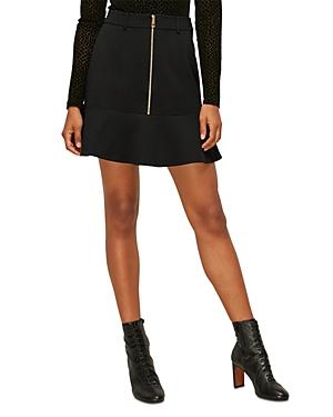 Whistles Zip Front Ponte Peplum Mini Skirt