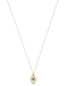 Adina Reyter 14k Yellow Gold White & Blue Diamond Hamsa Pendant Necklace, 16
