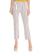 Frame Le Bardot Cropped Straight-leg Jeans In Classic Stripe