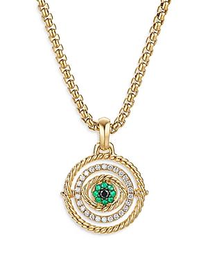 David Yurman 18k Yellow Gold Evil Eye Mobile Amulet With Emeralds & Diamonds