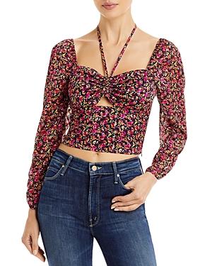 Aqua Ditsy Floral Print Top - 100% Exclusive