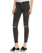 Hudson Nico Raw Hem Ankle Jeans In Blackened Charcoal