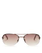 Kate Spade New York Women's Beryl Brow Bar Rimless Round Sunglasses, 59mm