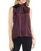Vince Camuto Sleeveless Printed Mock-neck Top