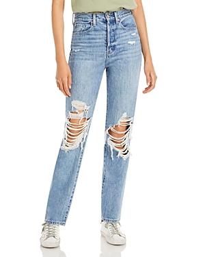 Pistola Cassie Super High Rise Straight Jeans In Medium Blue