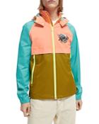 Scotch & Soda Nylon Color Blocked Hooded Parka