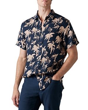 Rodd & Gunn Haskell Point Linen Palm Print Sports Fit Button Down Shirt