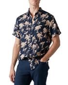 Rodd & Gunn Haskell Point Linen Palm Print Sports Fit Button Down Shirt
