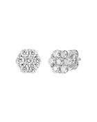 Malka Fluorescent Diamond Flower Cluster Stud Earrings In 14k White Gold, 0.80 Ct. T.w. - 100% Exclusive