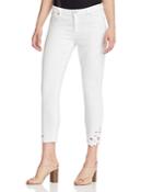 Elie Tahari Azella Skinny Lace Cuff Cropped Jeans In White