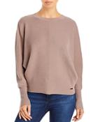 T Tahari Ribbed Boat Neck Dolman Sleeve Sweater