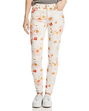 7 For All Mankind Floral-printed Ankle Skinny Jeans In Bow Blossoms