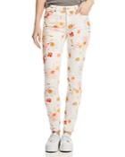 7 For All Mankind Floral-printed Ankle Skinny Jeans In Bow Blossoms