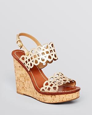 Tory Burch Platform Wedge Sandals - Nori