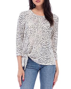 B Collection By Bobeau Caty Animal Print Tie Hem Tee