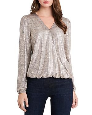 Vince Camuto Metallic Wrap Front Top