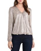 Vince Camuto Metallic Wrap Front Top