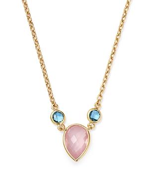 Bloomingdale's Rose Quartz & Blue Topaz Pendant Necklace In 14k Yellow Gold, 18 - 100% Exclusive