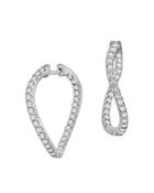 Bloomingdale's Diamond Twist Hoop Earrings In 14k White Gold, 1.0 Ct. T.w. - 100% Exclusive