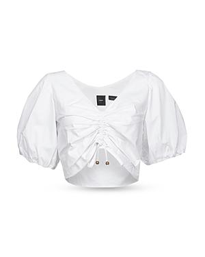 Pinko Venezia Puff Sleeve Crop Top