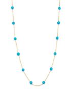 Bloomingdale's Turquoise Adjustable Station Necklace In 14k Yellow Gold, 7-19 - 100% Exclusive