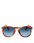 Persol Men's Icons Collection Folding Round Sunglasses, 55mm