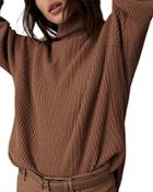 Marella Quadro Monochrome Cashmere Blend Turtleneck Sweater