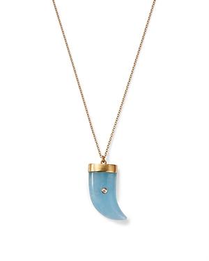 Annette Ferdinandsen Design 14k Yellow Gold Aquamarine & Diamond Claw Pendant Necklace, 18