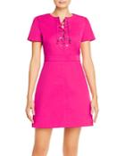 Paule Ka Cotton-stretch Lace-up Mini Dress