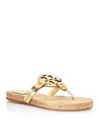 Tory Burch Women's Miller Leather Thong Espadrille Sandals