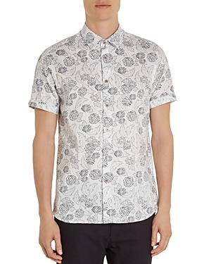 Ted Baker Teval Dotted Floral Regular Fit Button-down Shirt