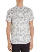 Ted Baker Teval Dotted Floral Regular Fit Button-down Shirt