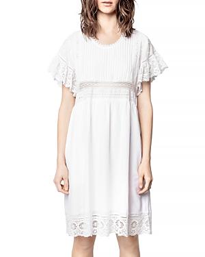 Zadig & Voltaire Lace Trimmed High Waist Dress