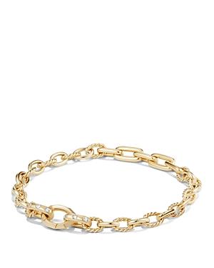 David Yurman Stax Chain Bracelet With Diamonds In 18k Gold