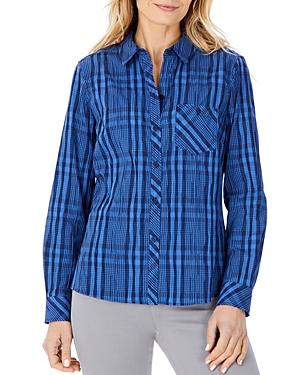 Foxcroft Hampton Crinkle Button Front Shirt