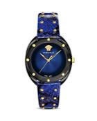 Versace Collection Shadov Blue Snakeskin Watch, 38mm