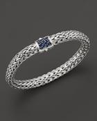 John Hardy Classic Chain Sterling Silver Lava Medium Bracelet With Blue Sapphires