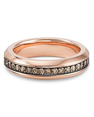 David Yurman Streamline Band Ring In 18k Rose Gold With Cognac Diamonds